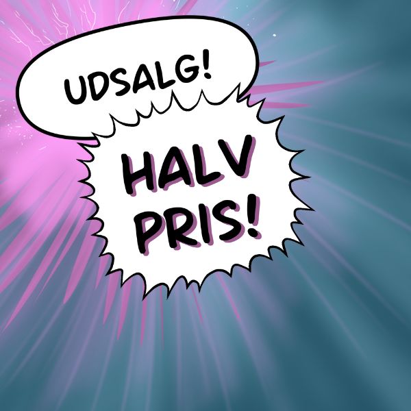 udsalg halvpris tegneserier postkort