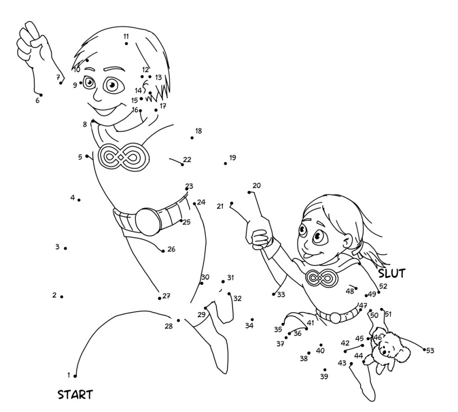 Prik til prik tegning til Kræftens Bekæmpelse