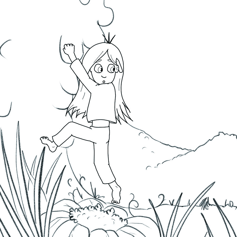 Børnebog om Ella på eventyr med sin bamse Blåbbi